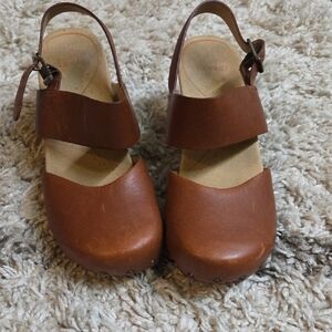 Brown Kids Leather Clogs